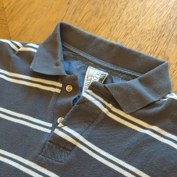 Old Navy Men's Polo Shirt - Navy and White Stripes - Picture 5 of 8